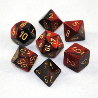 Dés en boite Gemini Black-Red w/gold