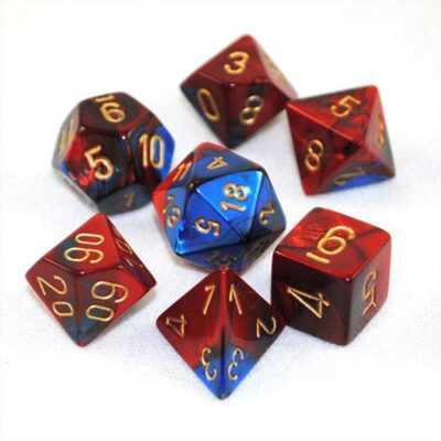 Dés en boite Gemini Blue-Red w/gold
