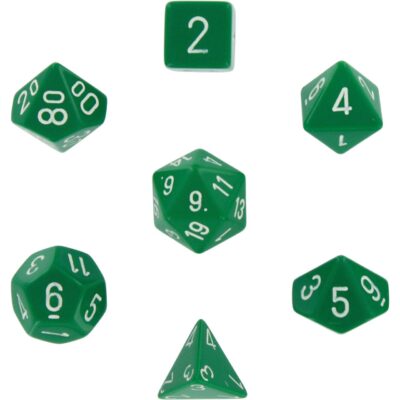 Dés en boite Opaque Green w/white
