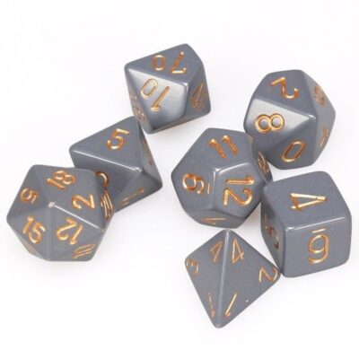 Dés en boite Opaque Dark Grey w/copper