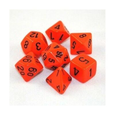 Dés en boite Opaque Orange w/black