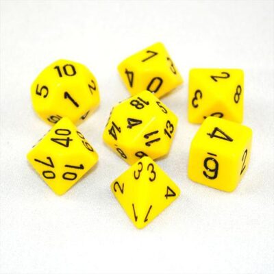 Dés en boite Opaque Yellow w/black