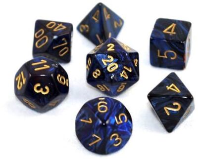 Dés en boite Scarab Royal Blue w/gold