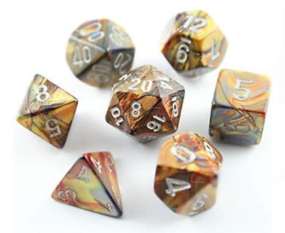 Dés en boite Lustrous Gold w/silver