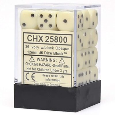 Boite de 36d6 Opaque Ivory w/black