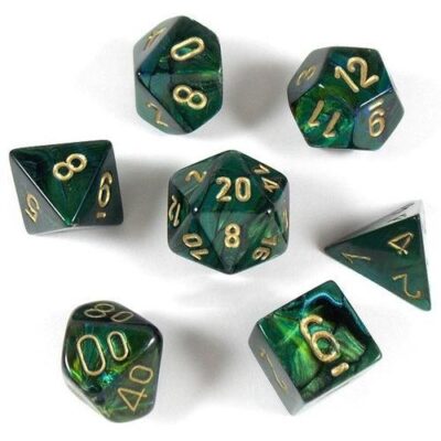 Dés en boite Scarab Jade w/gold