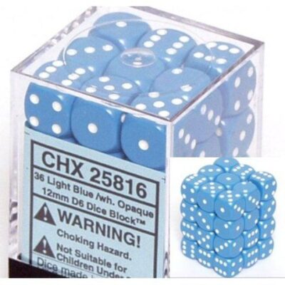Boite de 36d6 Opaque Light Blue w/white