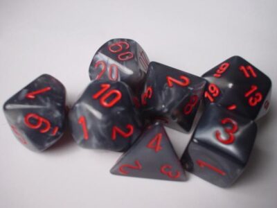Dés en boite Velvet Black w/red