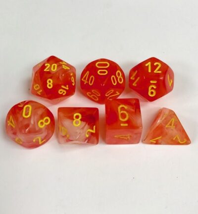 Dés en boite Ghostly Glow Orange w/yellow