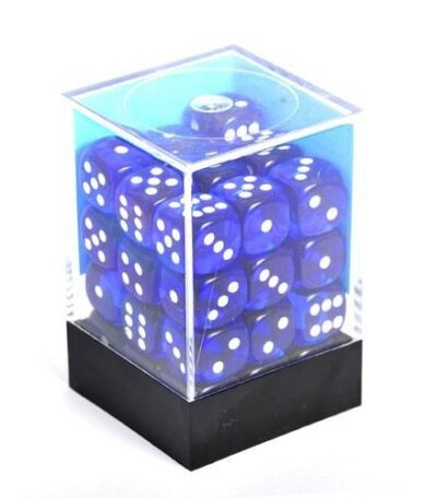 Boite de 36d6 Translucent Blue w/white