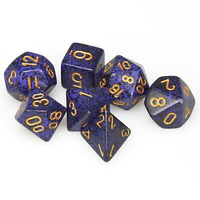 Dés en boite Speckled Golden Cobalt