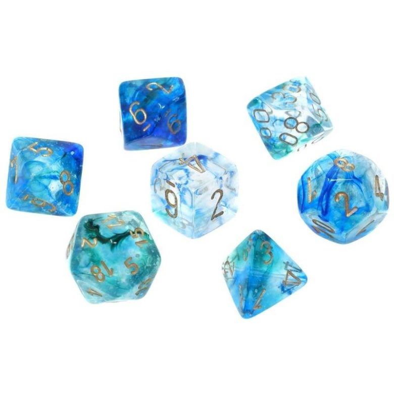 Dés en boite Nebula Oceanic w/gold