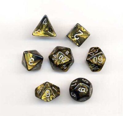 Dés en boite Leaf Black Gold w/silver