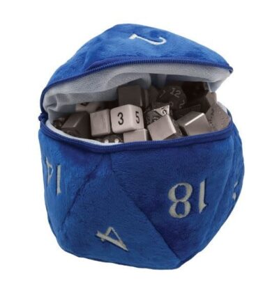 Bourse à dés Peluche D20 Bleu