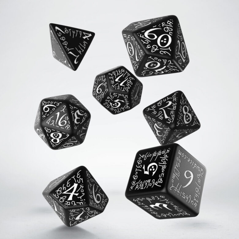 Set de Dés Elvish Black & White