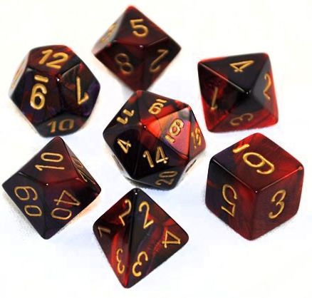 Dés en Boite Gemini Black-Red w/gold